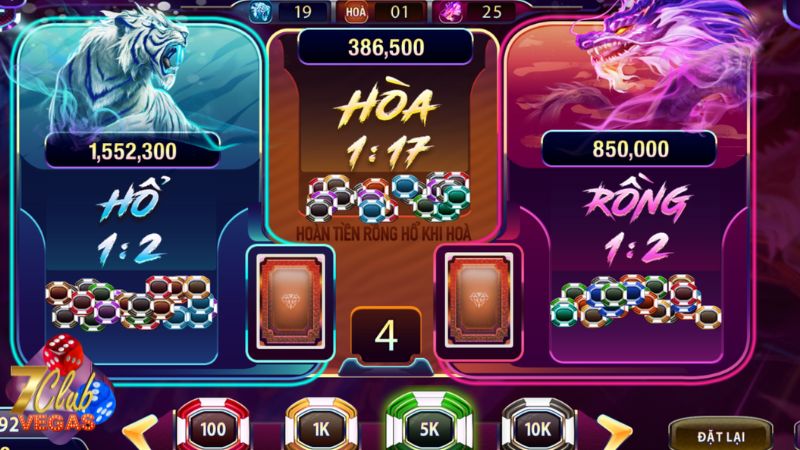Game Slot Rồng Hổ 7Club có giao diện trực quan, dễ làm quen